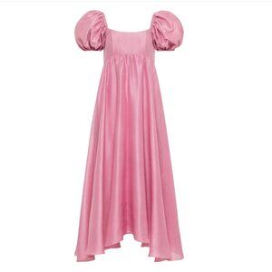 EUC Azeeza Rory Silk Midi Dress in Pink- Size Large